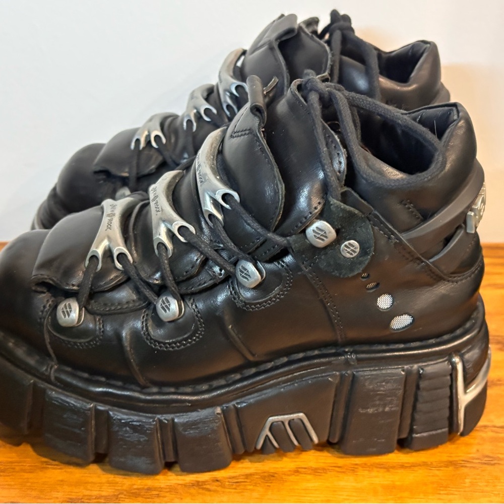 Original New Rock Black Chunky Platform Shoes